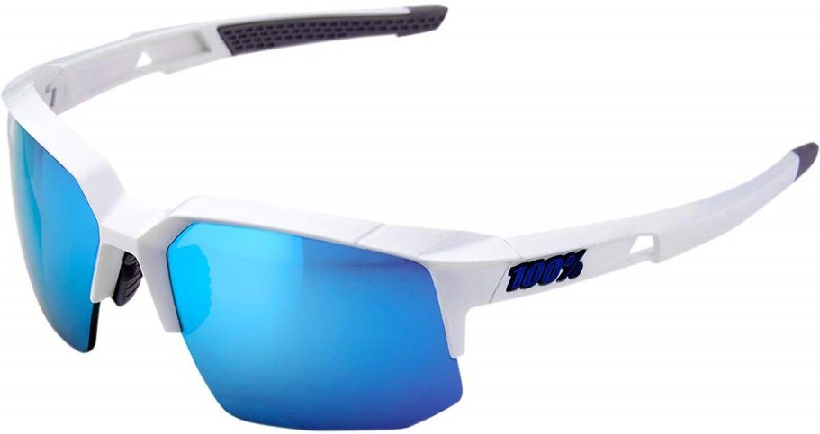 100% Speedcoupe Matte White Multilayer Mirror Sunglasses 