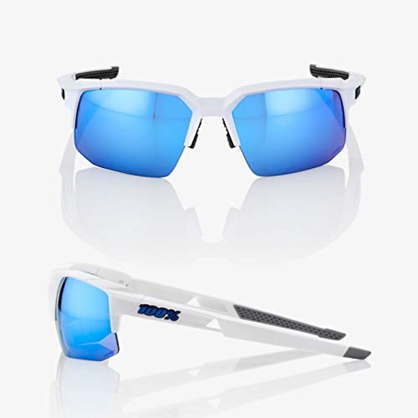100% Speedcoupe Matte White Multilayer Mirror Sunglasses 