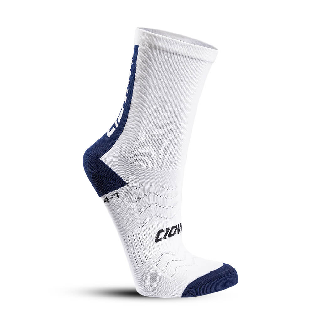 Ciovita High Top White/Navy Unisex Socks 