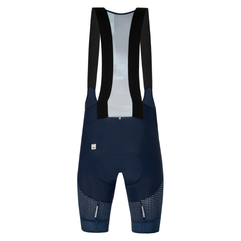 Santini Men's Grey Blue Indoor Forza Bib Shorts