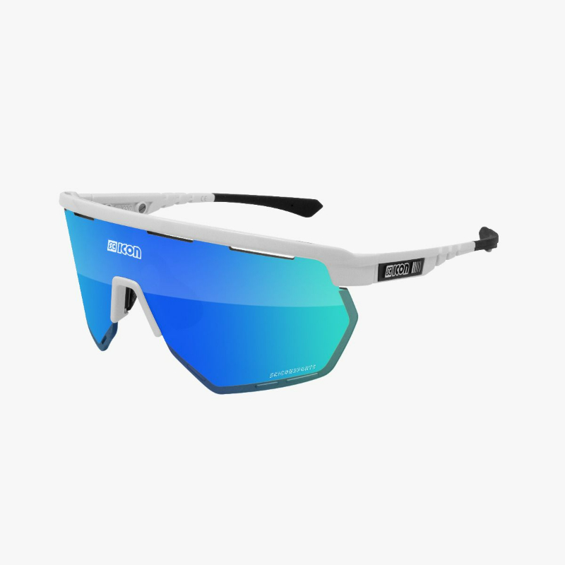 Scicon White Gloss MLS Blue Aerowing Sport Sunglasses 