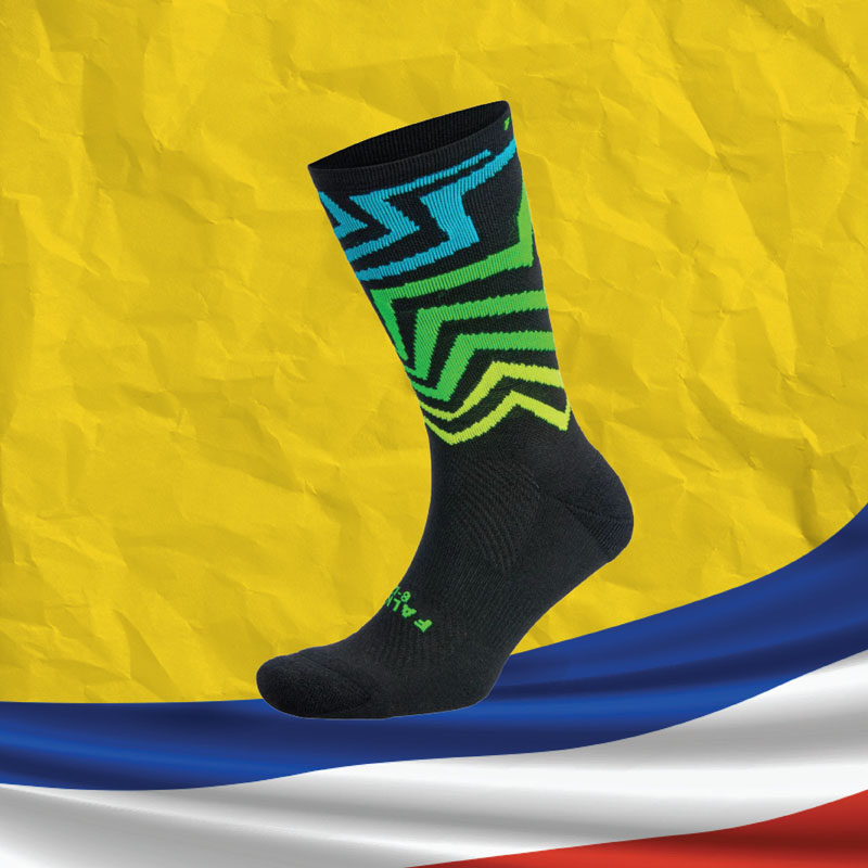 Falke Unisex Limited Twisted Geo Socks - Blue Green Yellow 