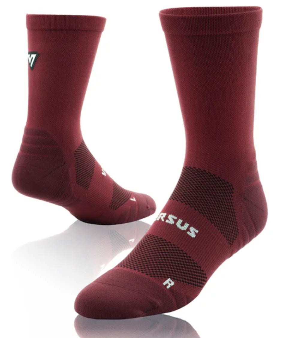 Versus Classic Maroon Active Crew Tab Unisex Socks 
