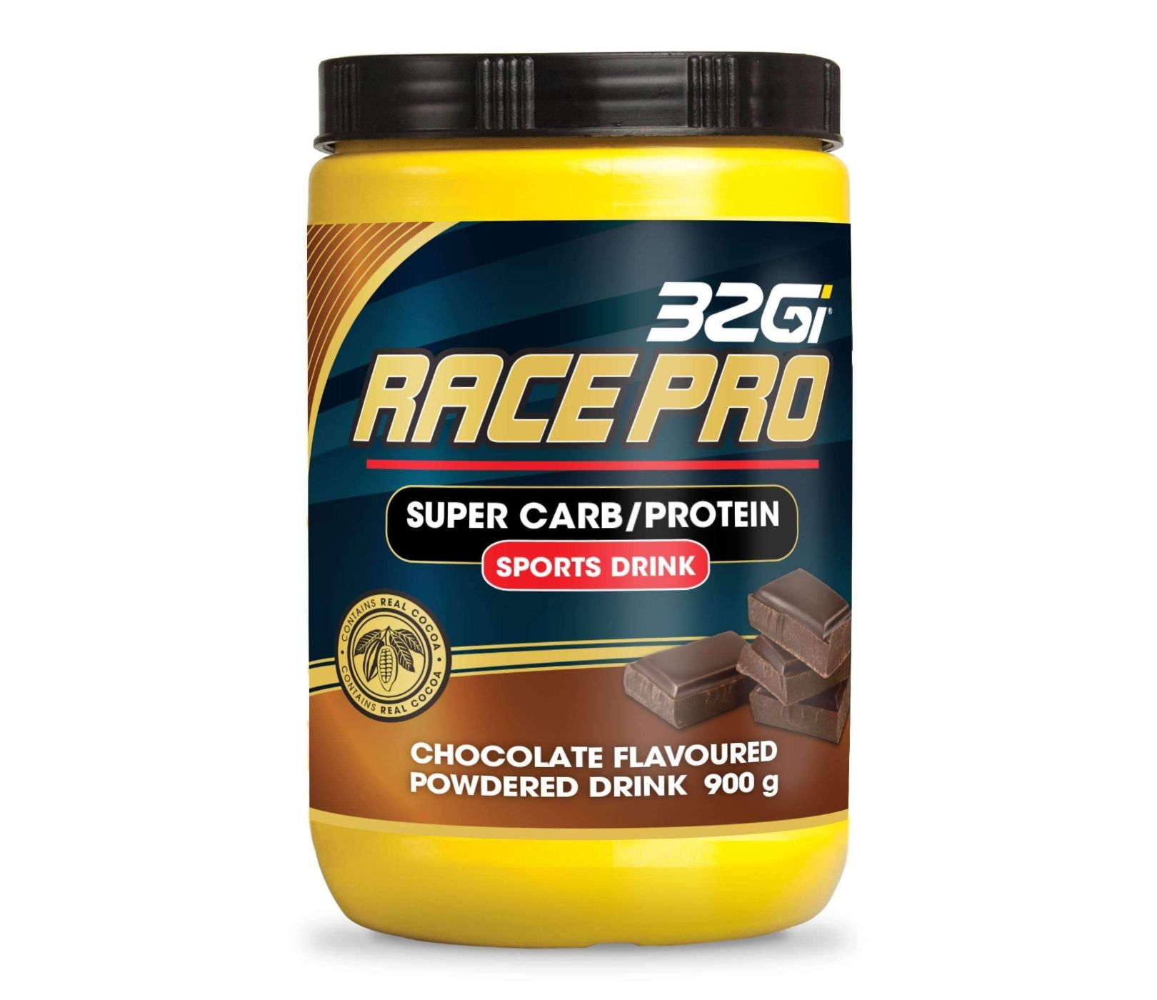 32GI Race Pro Super Carb/Protein Chocolate Sports Drink Tub - 900g