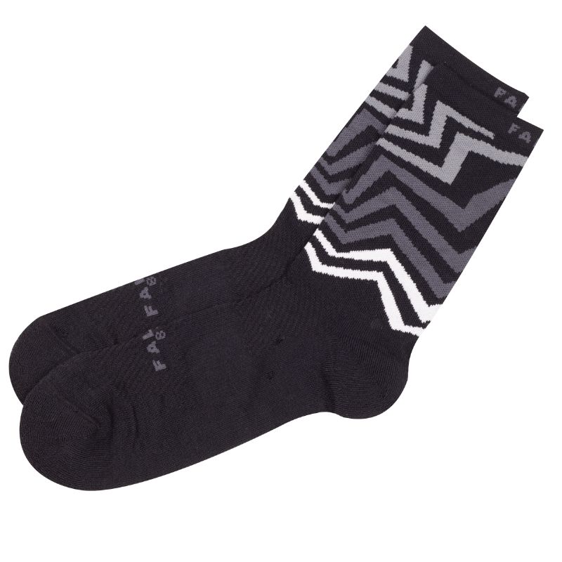 Falke Unisex Limited Geo Twisted Socks - Black and Grey 