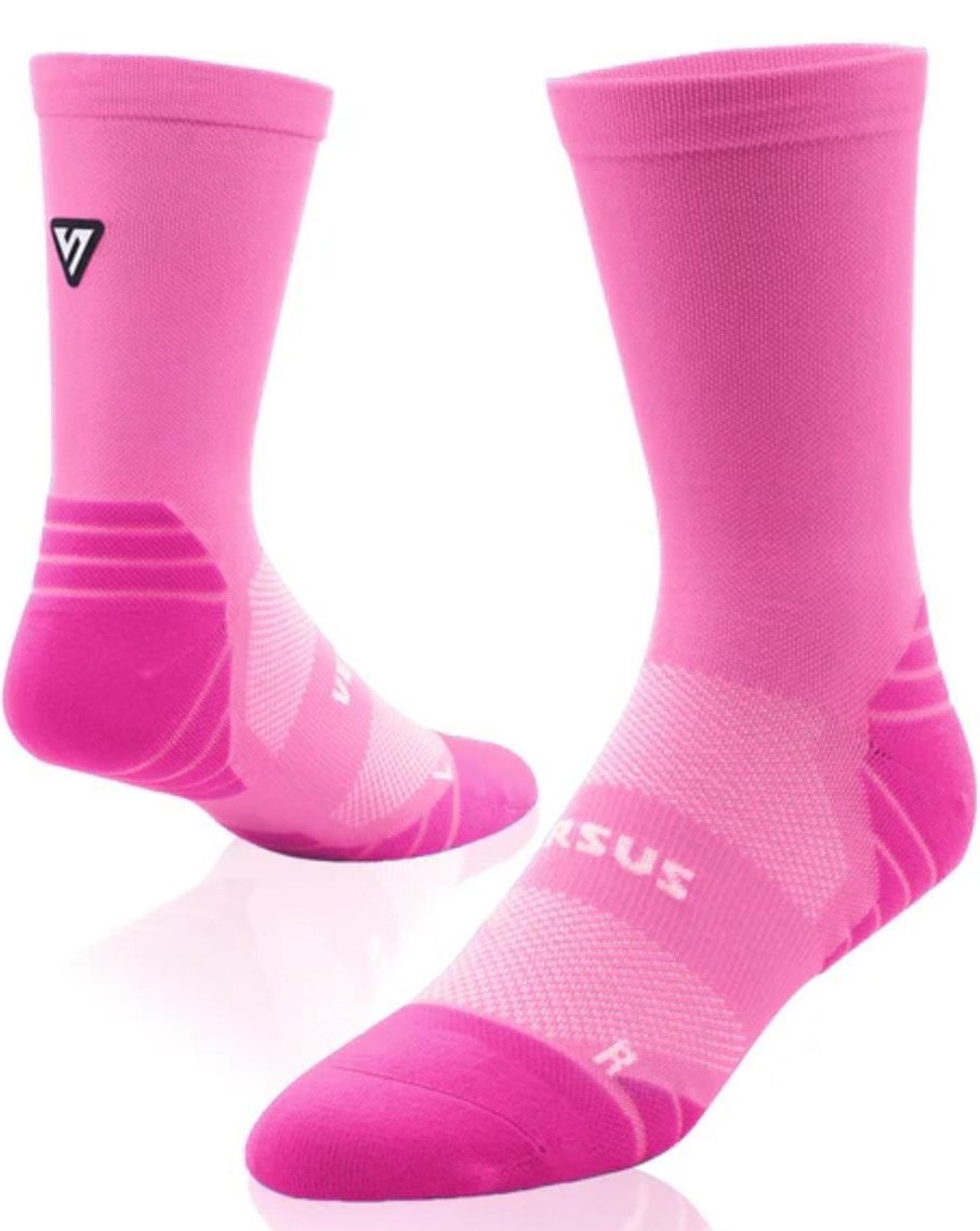 Versus Classic Pink Active Crew Tab Unisex Socks 