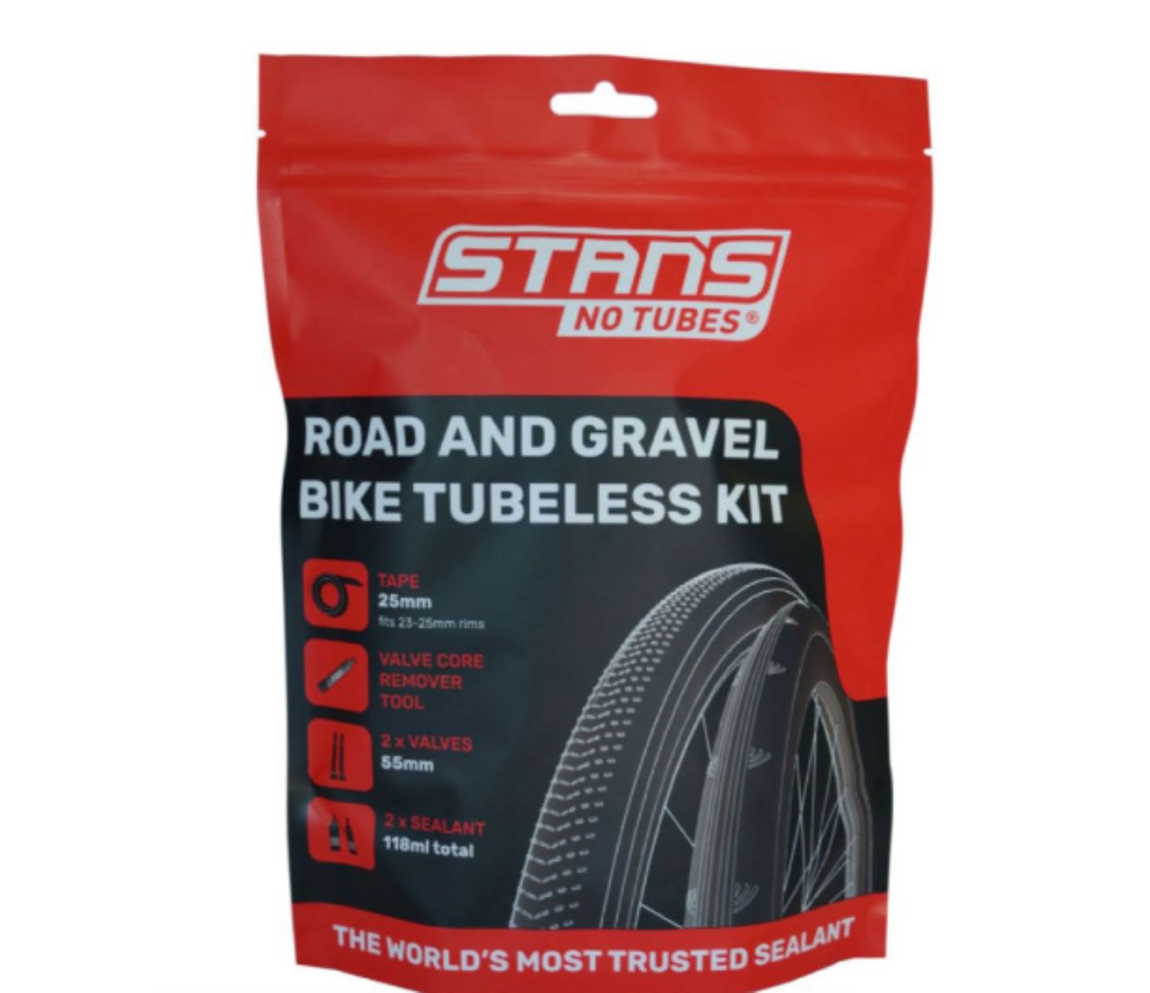 Stans Road 25mm Tape 55mm Valve Conversion Kit 
