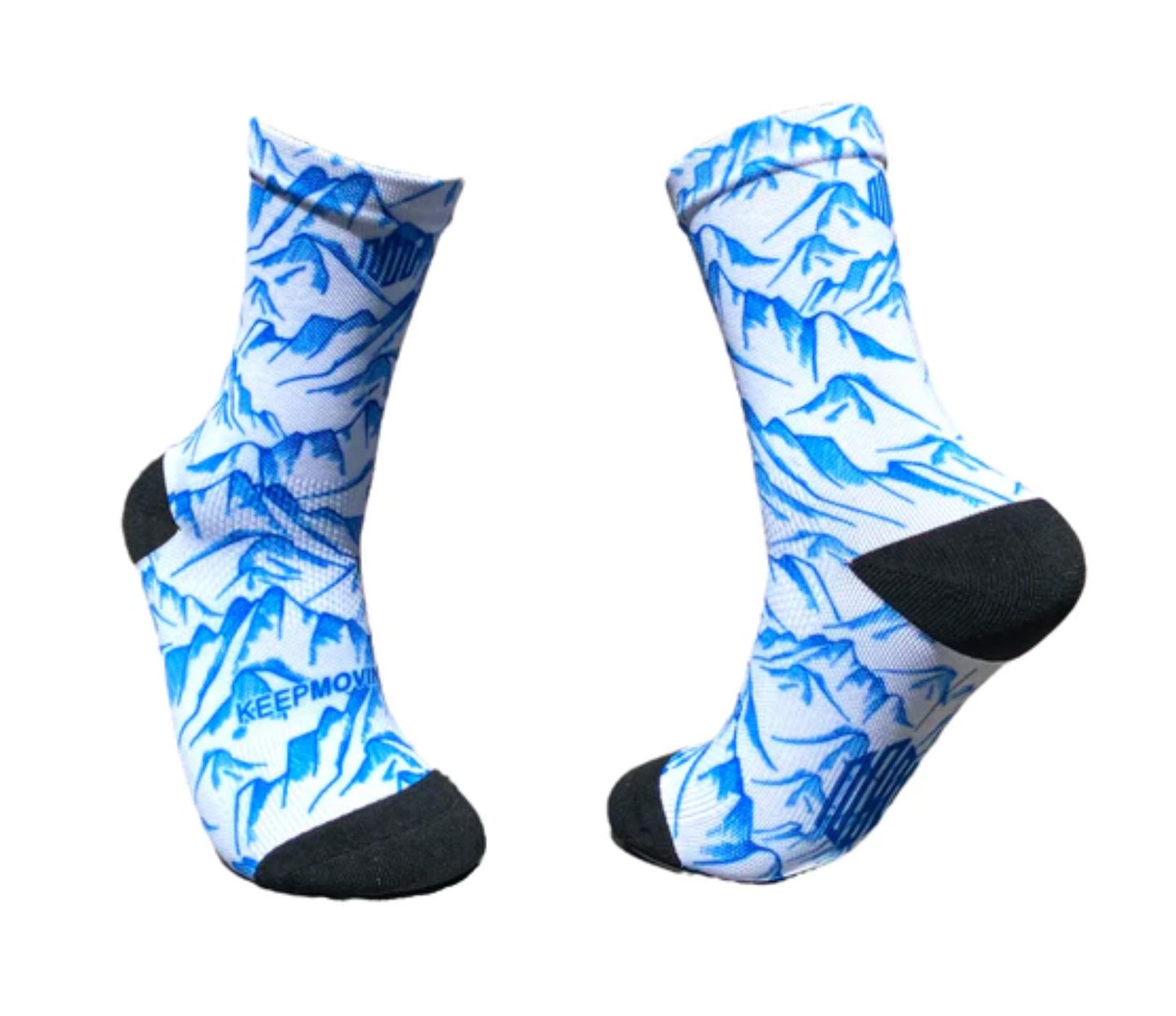 Keep Moving Blue Mountain Unisex Socks 