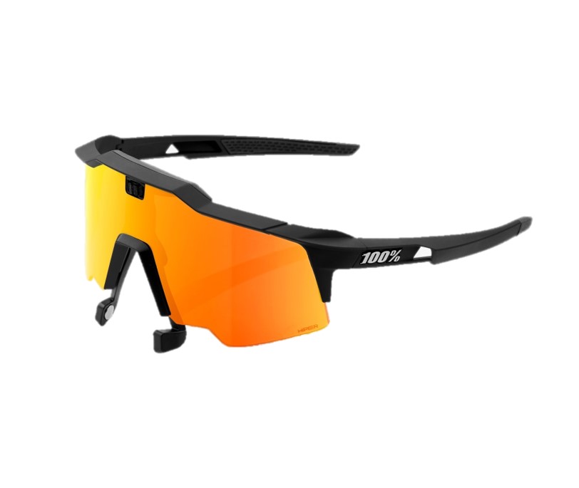 100% Speedcraft Air Black HiPER Red Multilayer Mirror Sunglasses