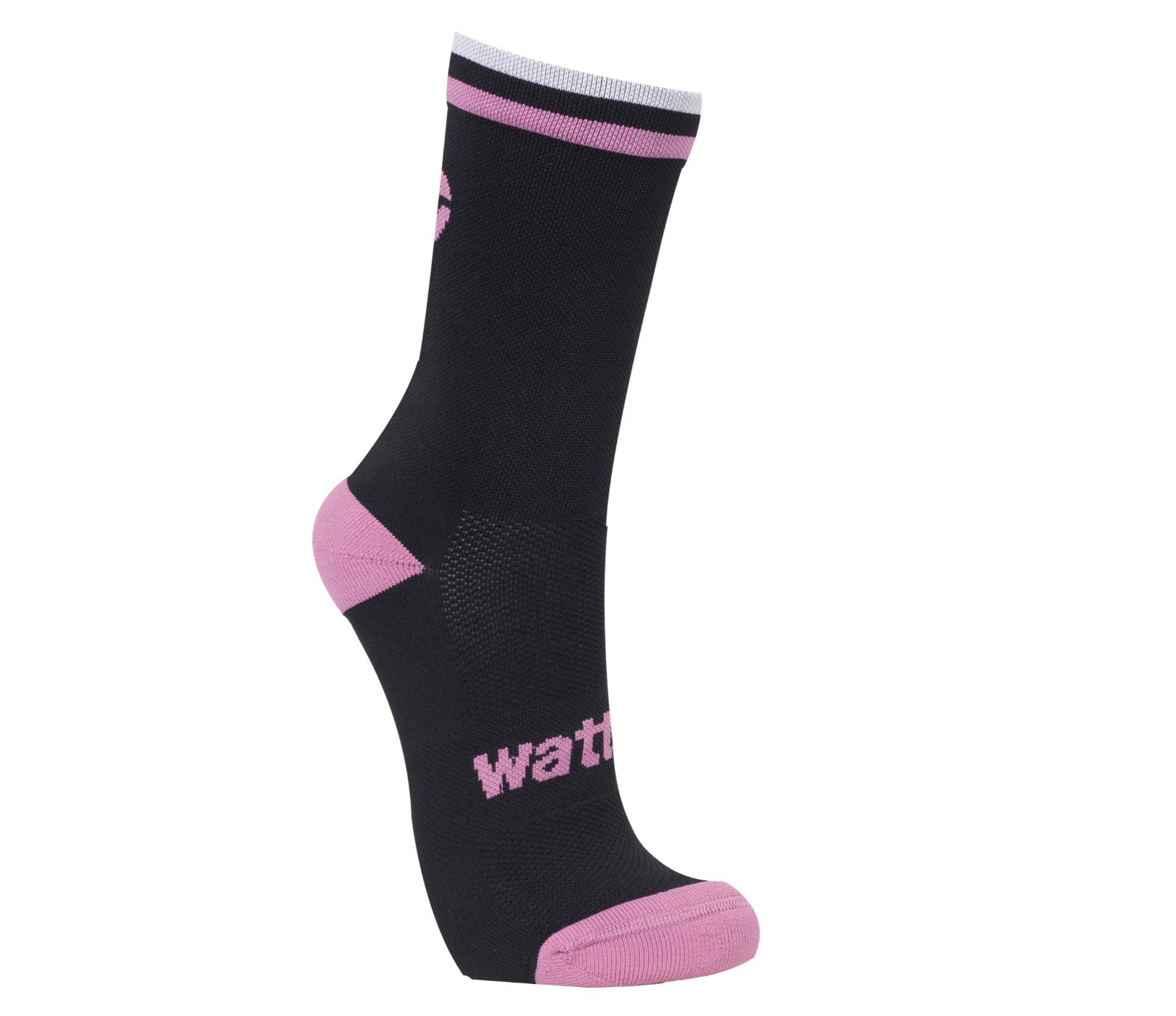 Wattz Knit Black/Pink Ladies Socks