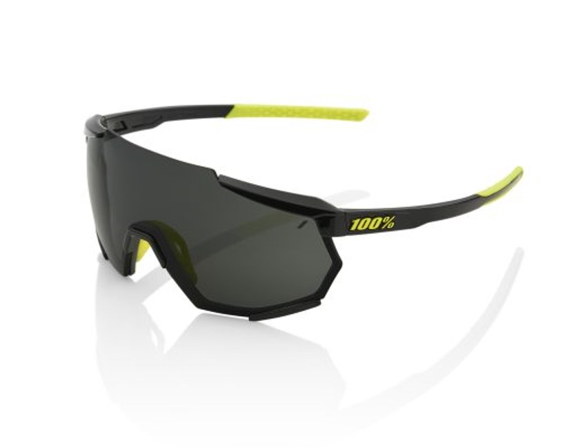 100% Racetrap Gloss Black Smoke Lens Sunglasses 