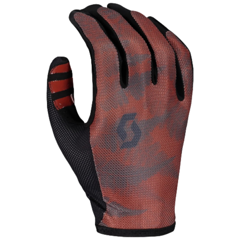 Scott Red and Grey Traction Long Finger Gloves